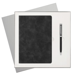 Подарочный набор Верона (Verona), черный (ежедневник, ручка)