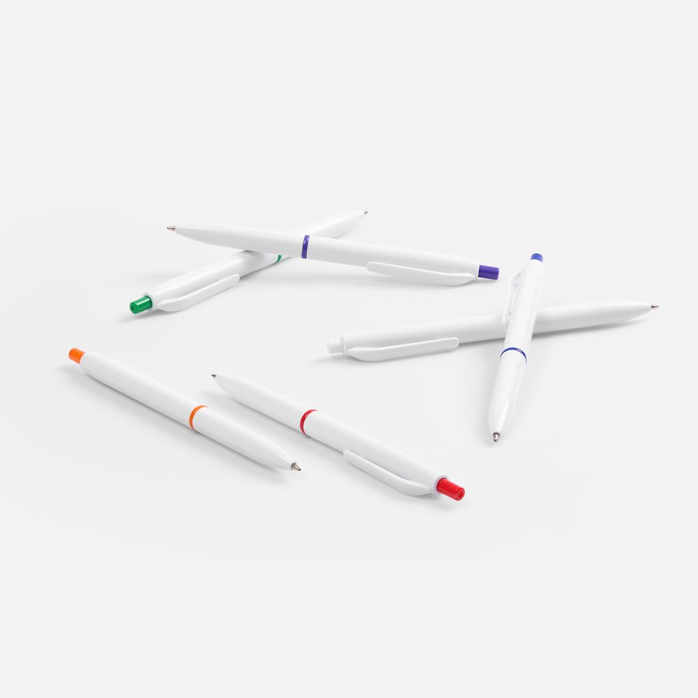 Ручка шариковая Bright Pop, белая с синим