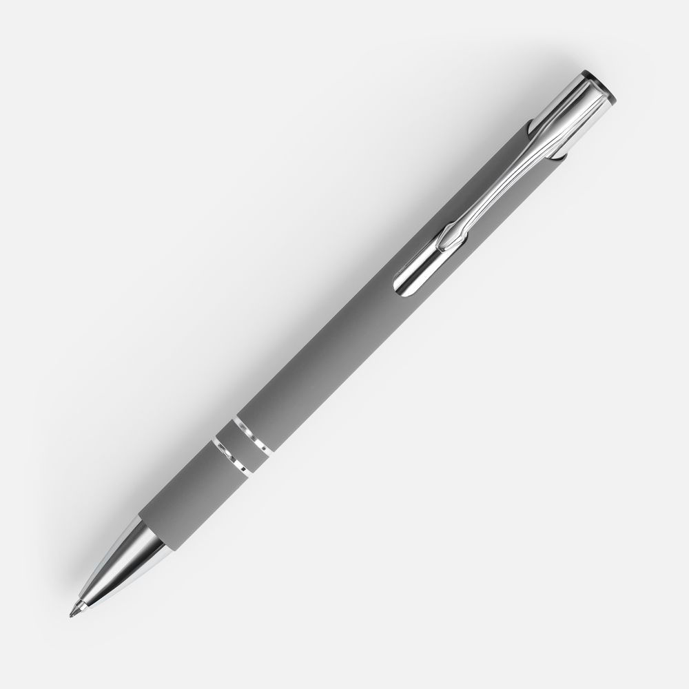 Ручка шариковая Keskus Soft Touch, серая