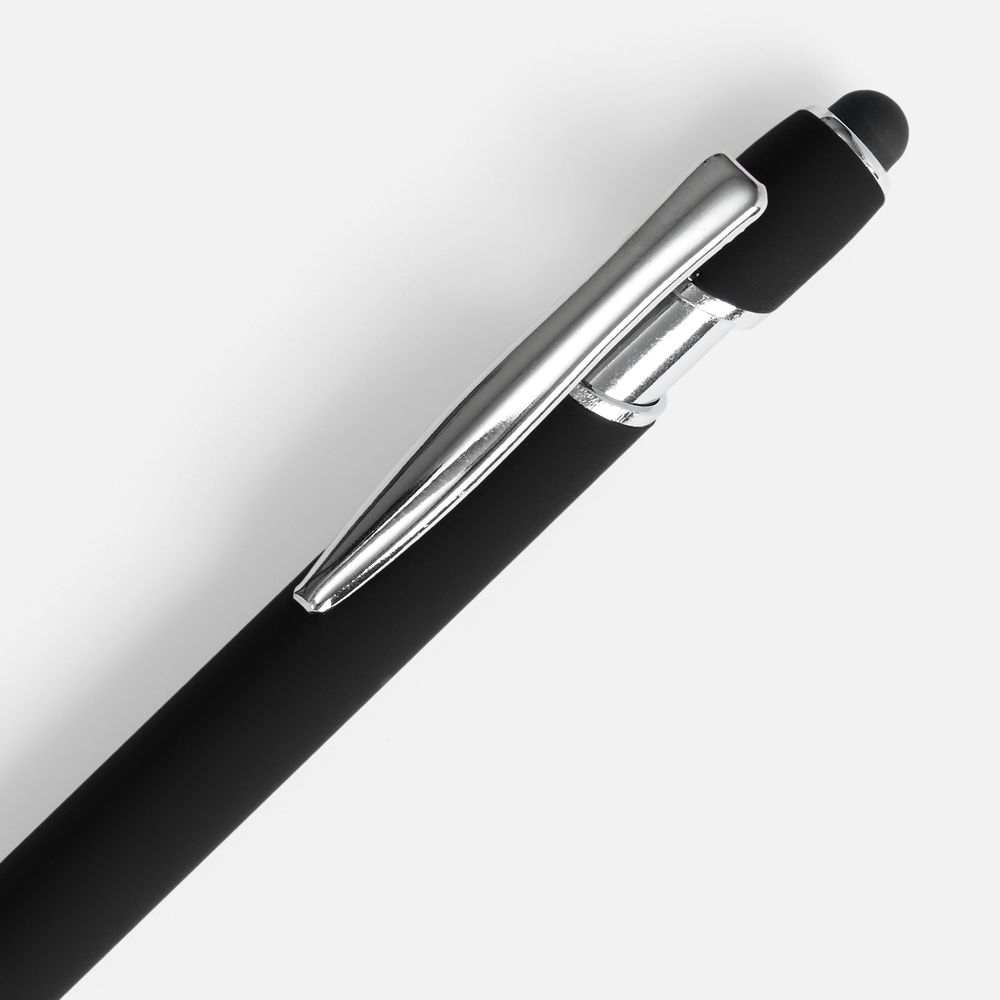 Ручка шариковая Pointer Soft Touch со стилусом, черная
