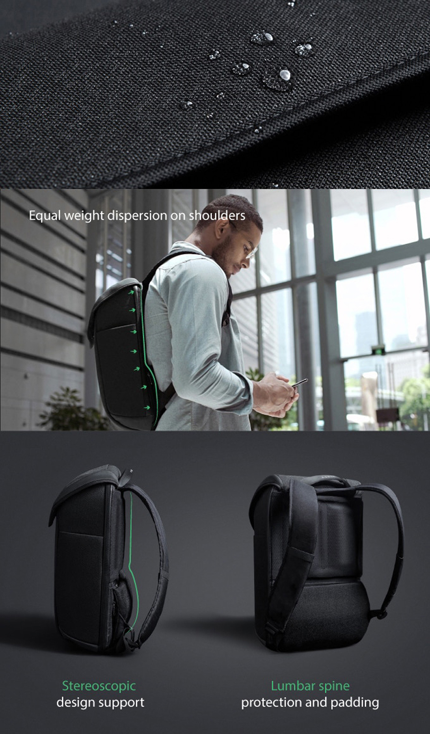 Рюкзак KORIN ClickPack X 45х32х15,5 см, с клапаном, черный