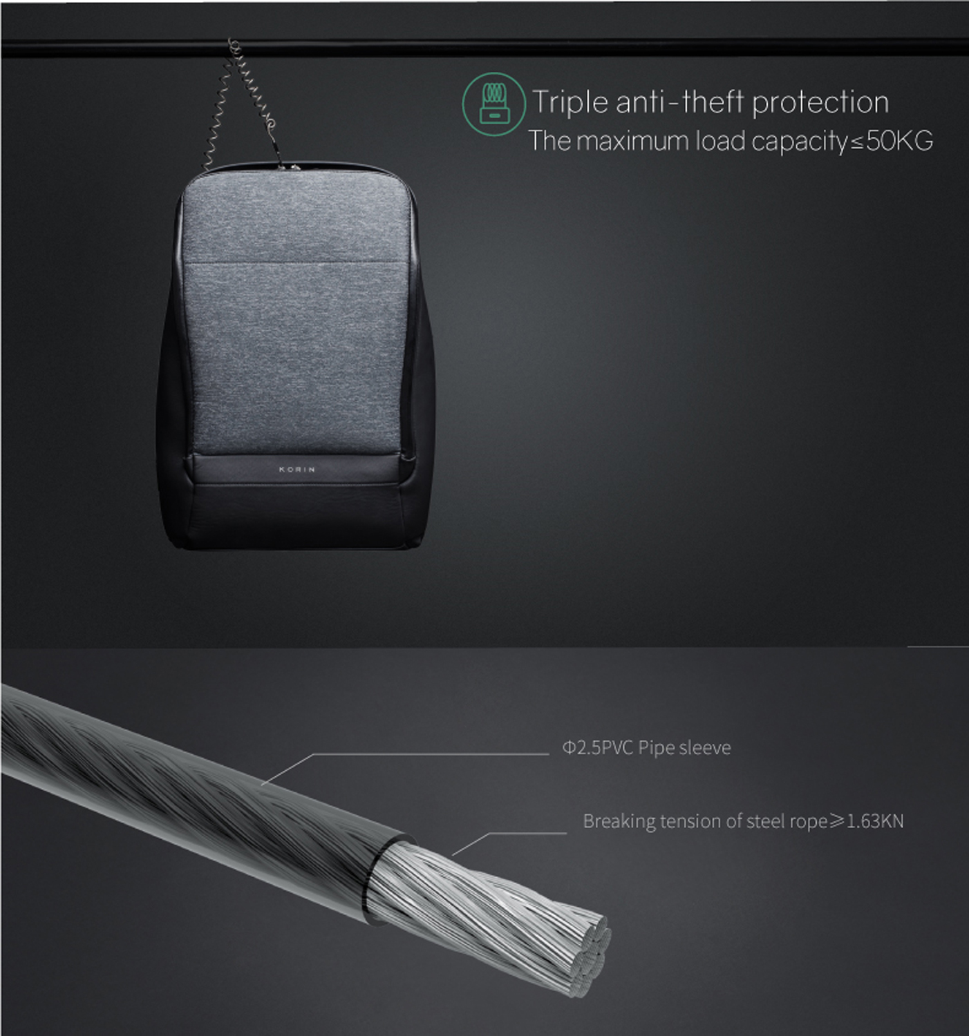 Рюкзак KORIN FlexPack Pro 47х34х18 см, оливковый