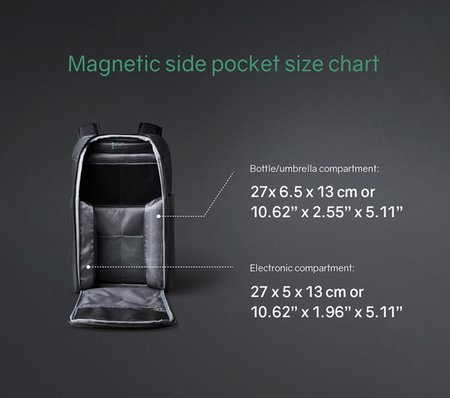 Рюкзак KORIN FlipPack 47х30х17 см, зеленый/черный