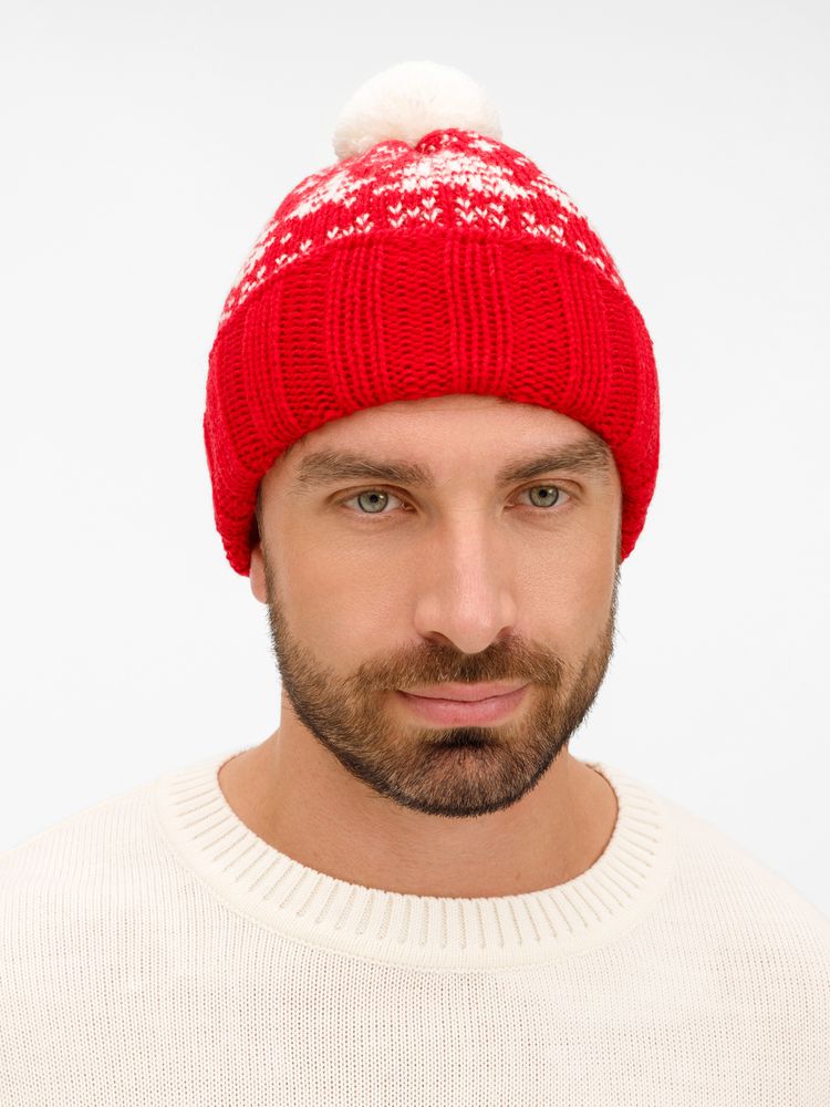 Шапка Holidale, красная с молочным