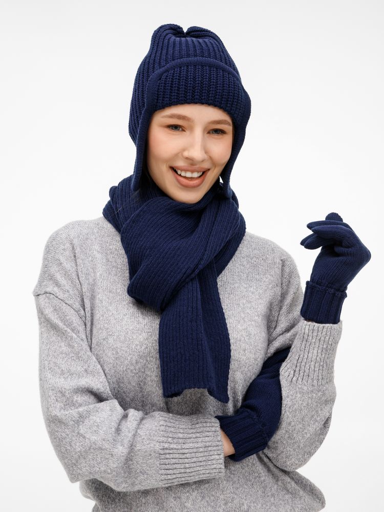 Шапка-ушанка Catch Match, темно-синяя