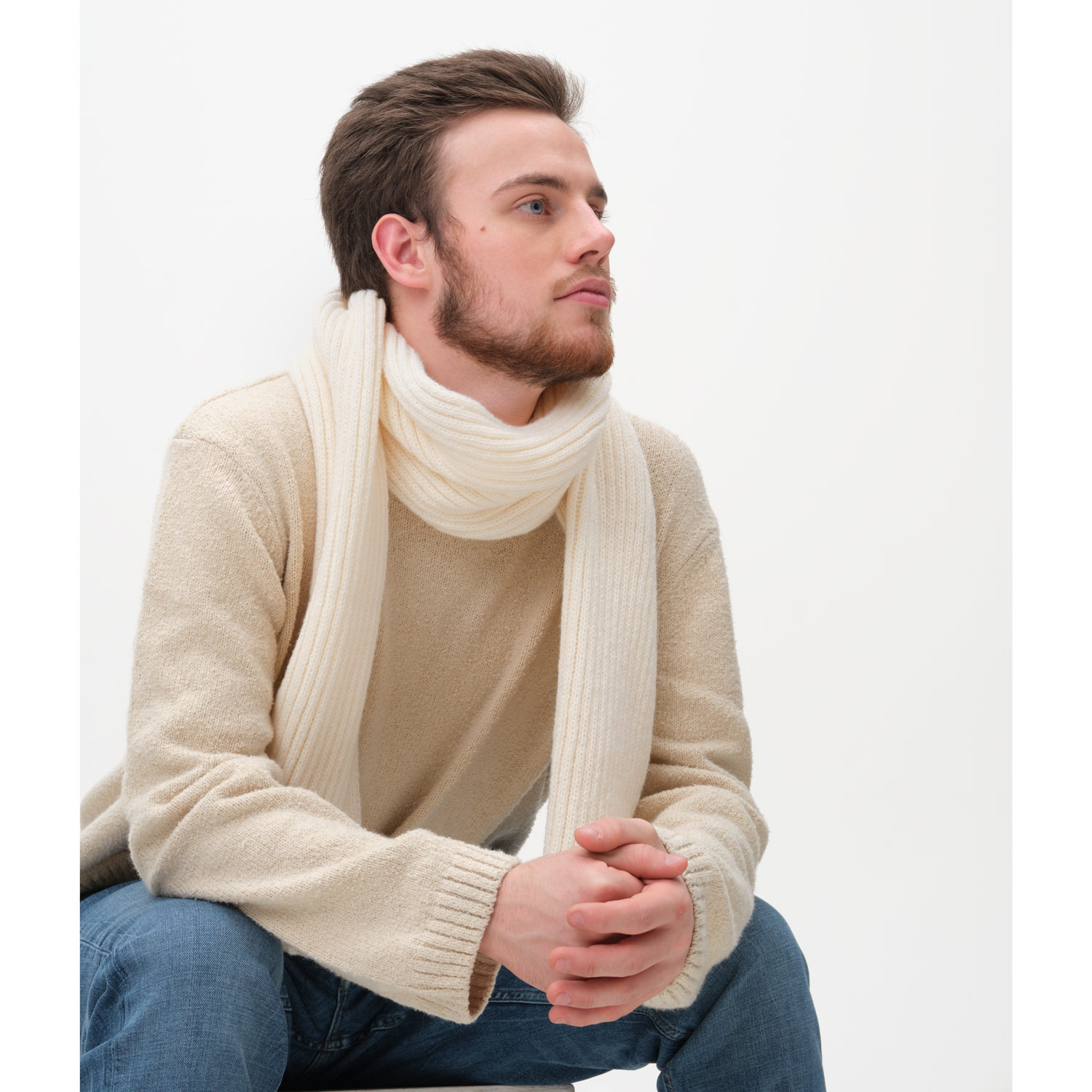 Шарф Форгес (Forges) вязаный, бежевый