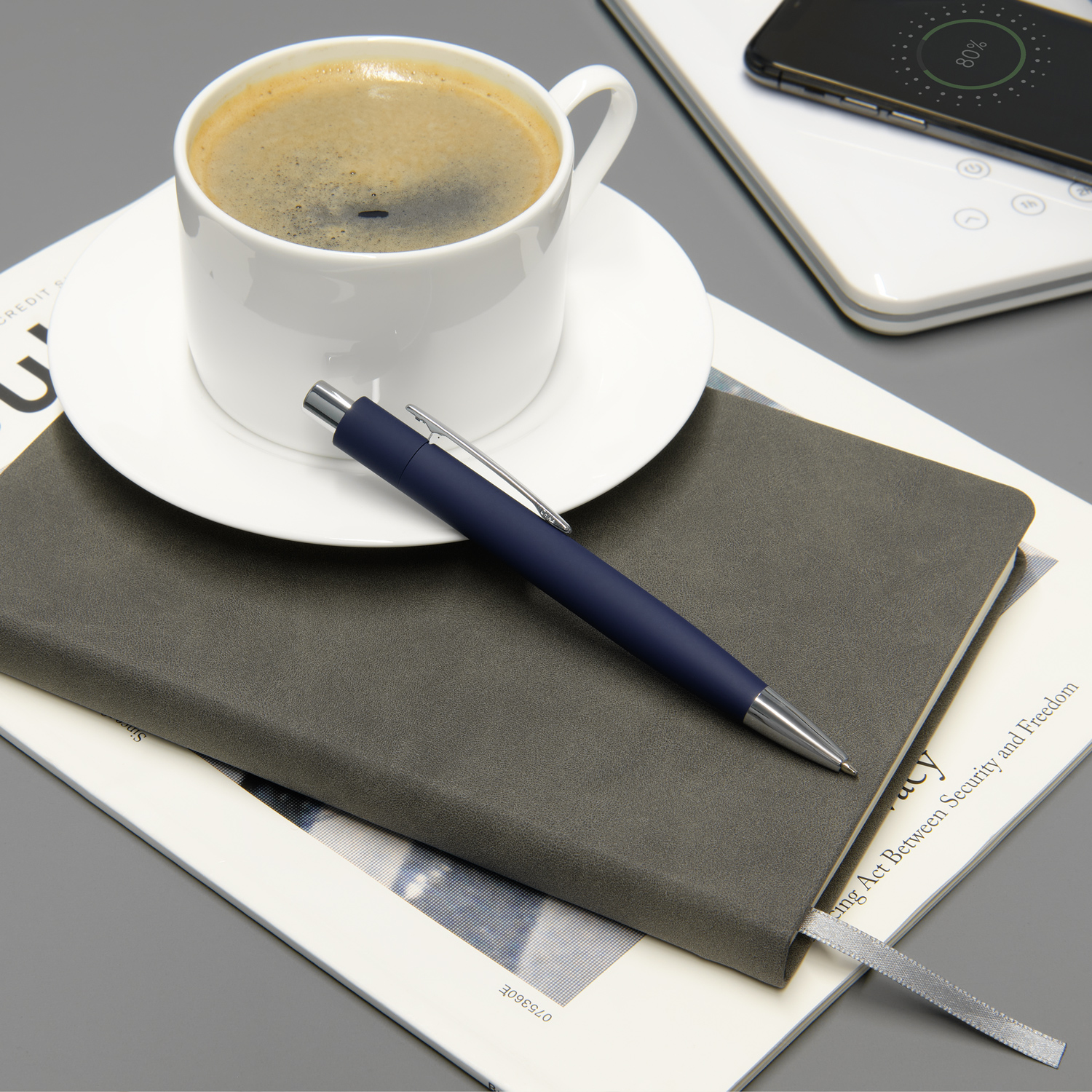 Шариковая ручка Смарт (Smart) с чипом передачи информации NFC, синяя