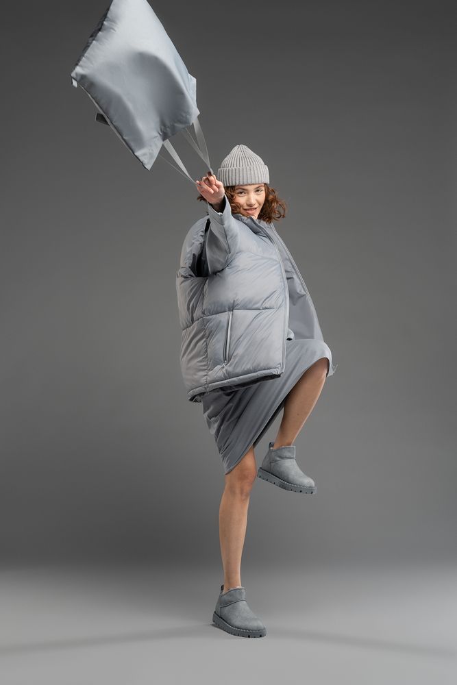 Шопер B3, серый с серыми ручками