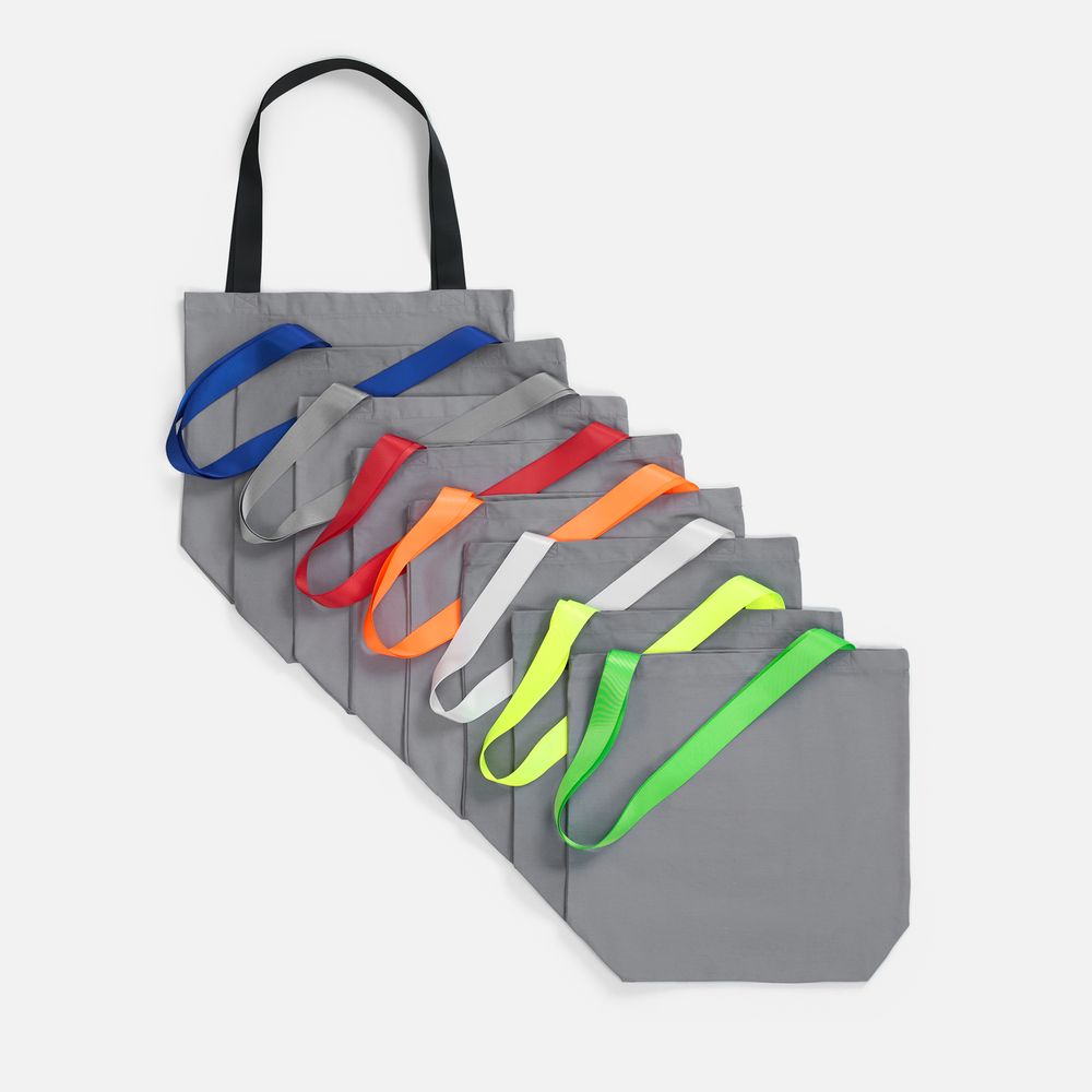 Шопер B5, серый с широкими красными ручками