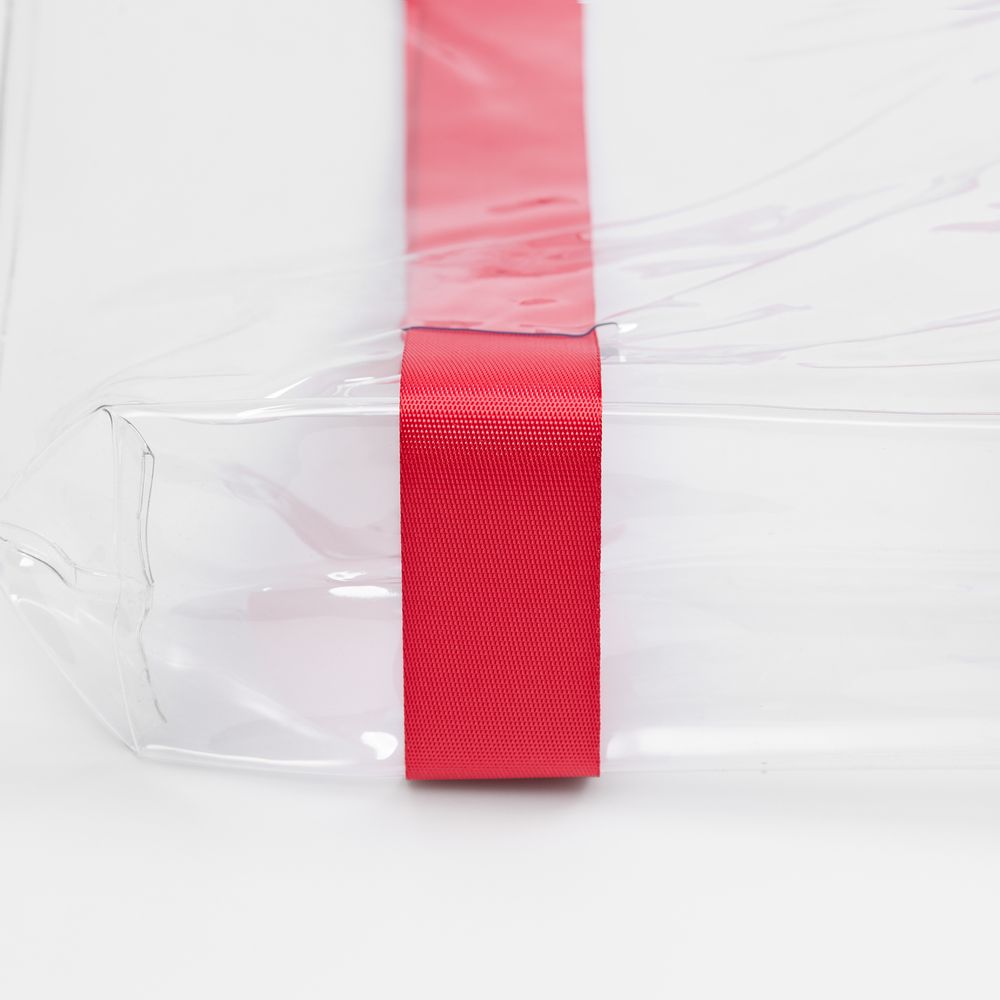 Шопер Clear Fest, ver.2, прозрачный с красными ручками