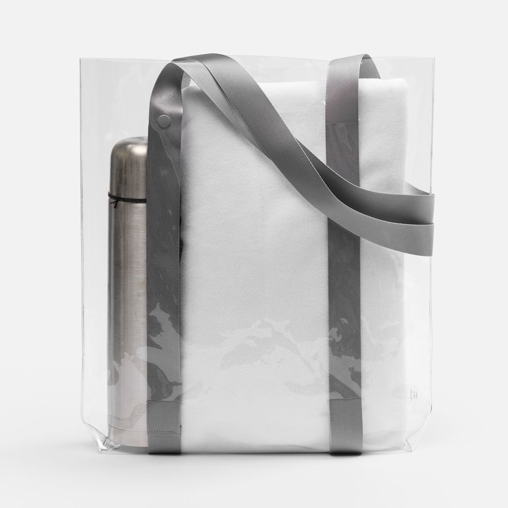 Шопер Clear Fest, ver.2, прозрачный с серыми ручками