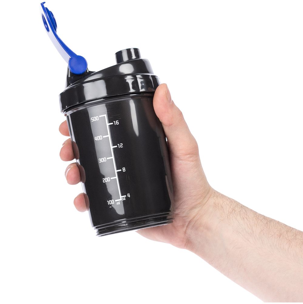 Спортивный шейкер с контейнером Tonus, черно-синий