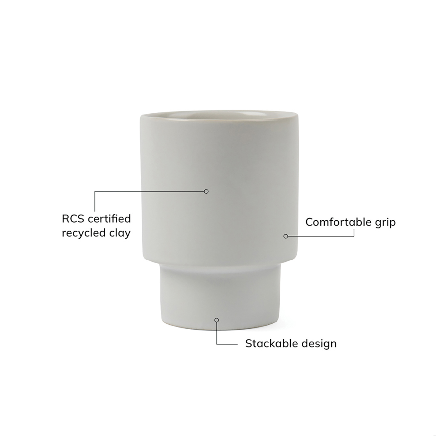 Стакан VINGA Nagano pure из керамики RCS, 300 мл