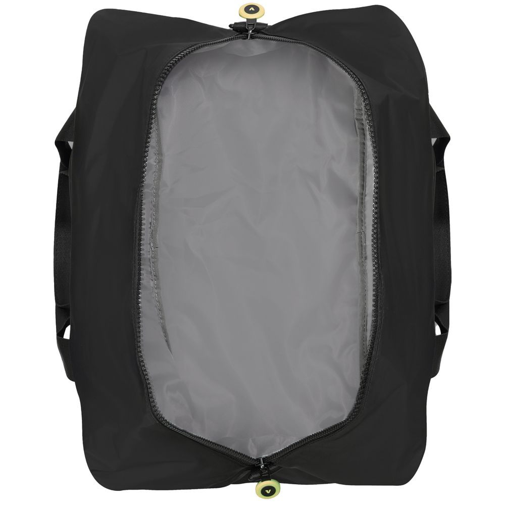 Сумка дорожная Compact Neon, черная с зеленым