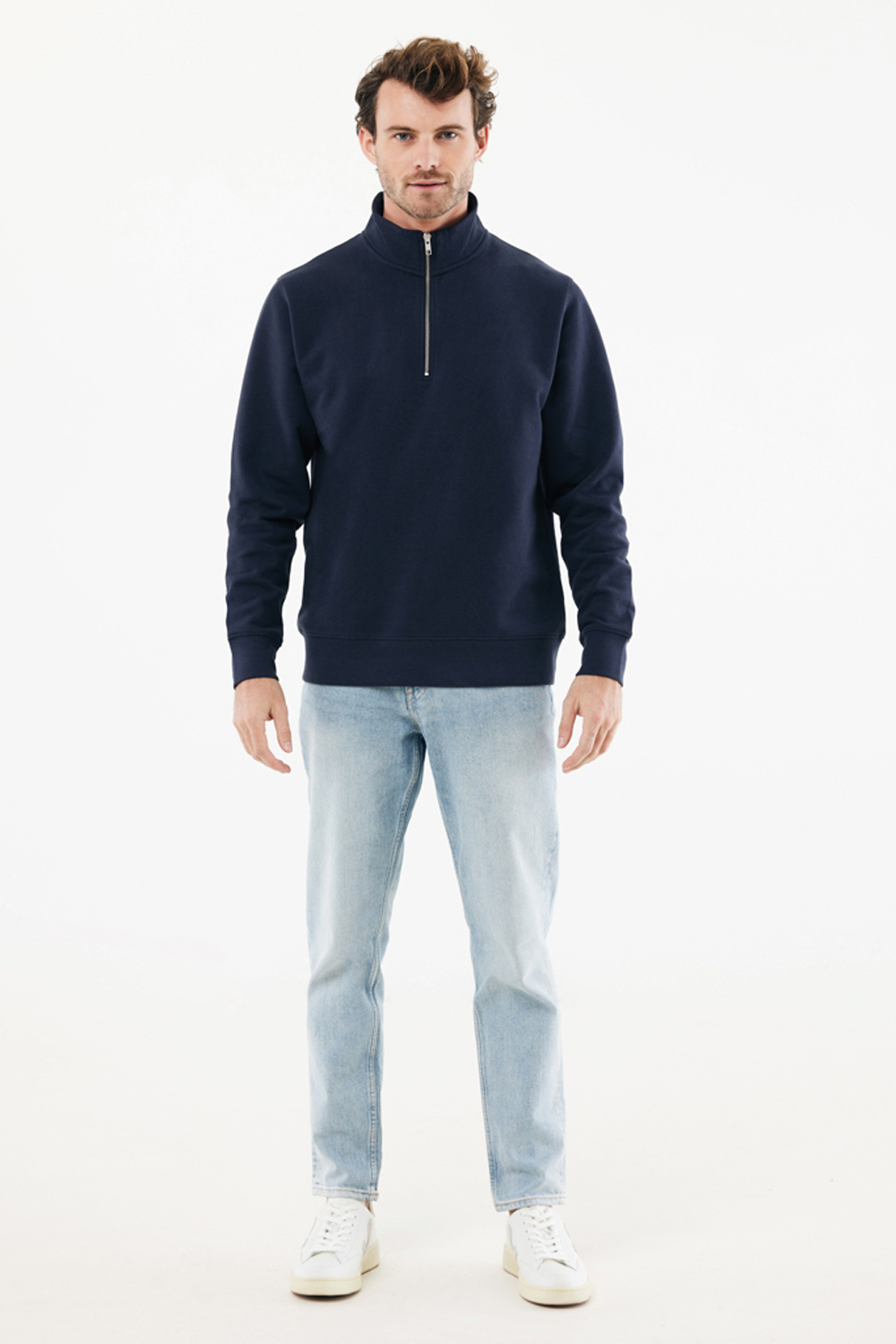 Свитшот на молнии Iqoniq Elgon из переработанного хлопка, 300 г/м²