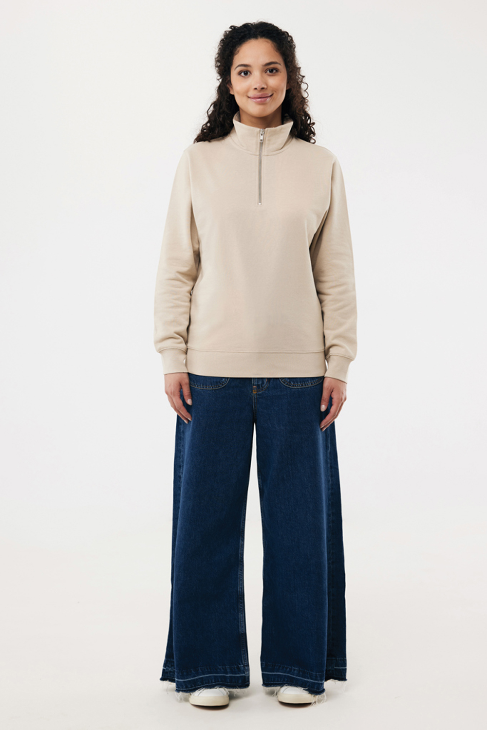 Свитшот на молнии Iqoniq Elgon из переработанного хлопка, 300 г/м²