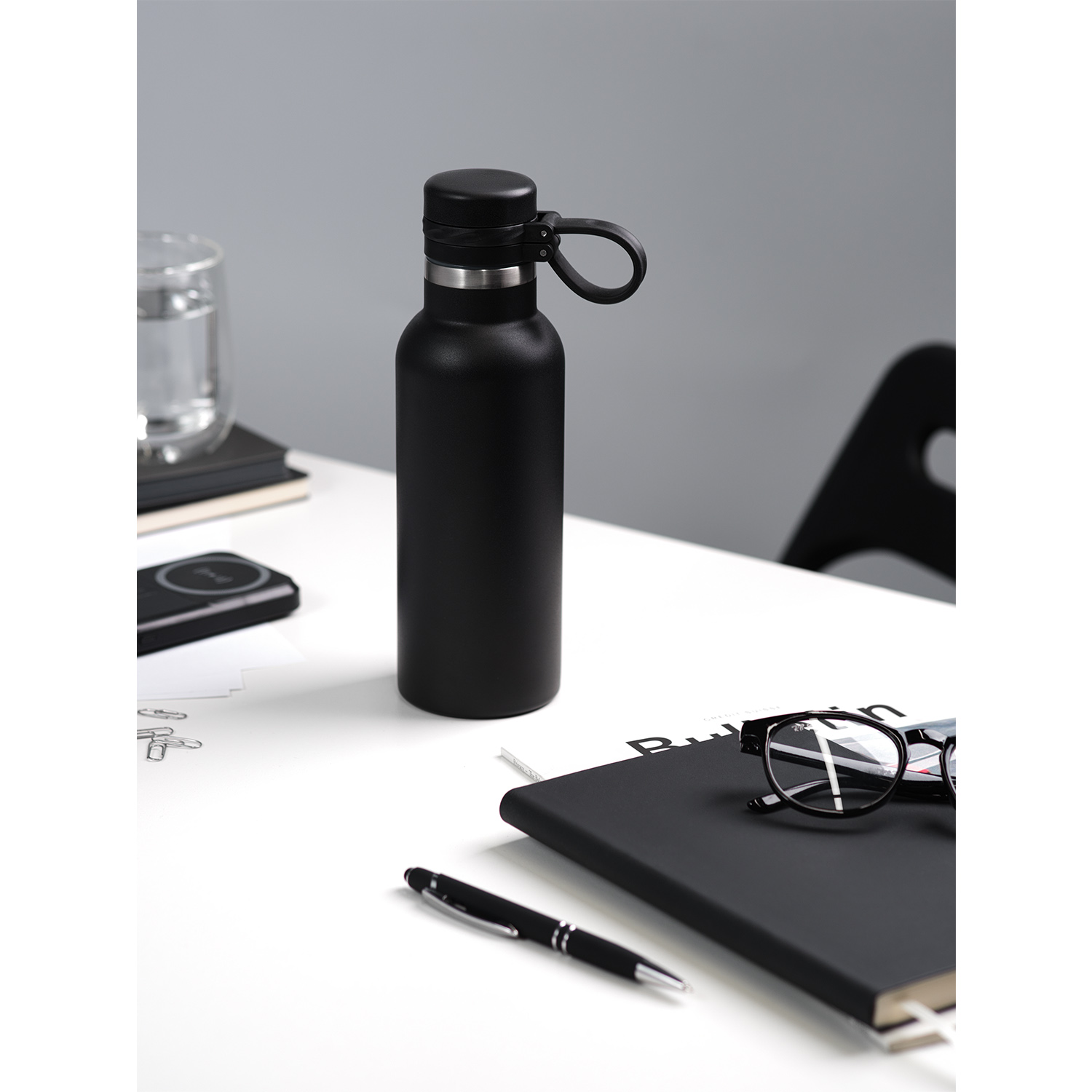 Термобутылка вакуумная герметичная Модена (Modena), черная