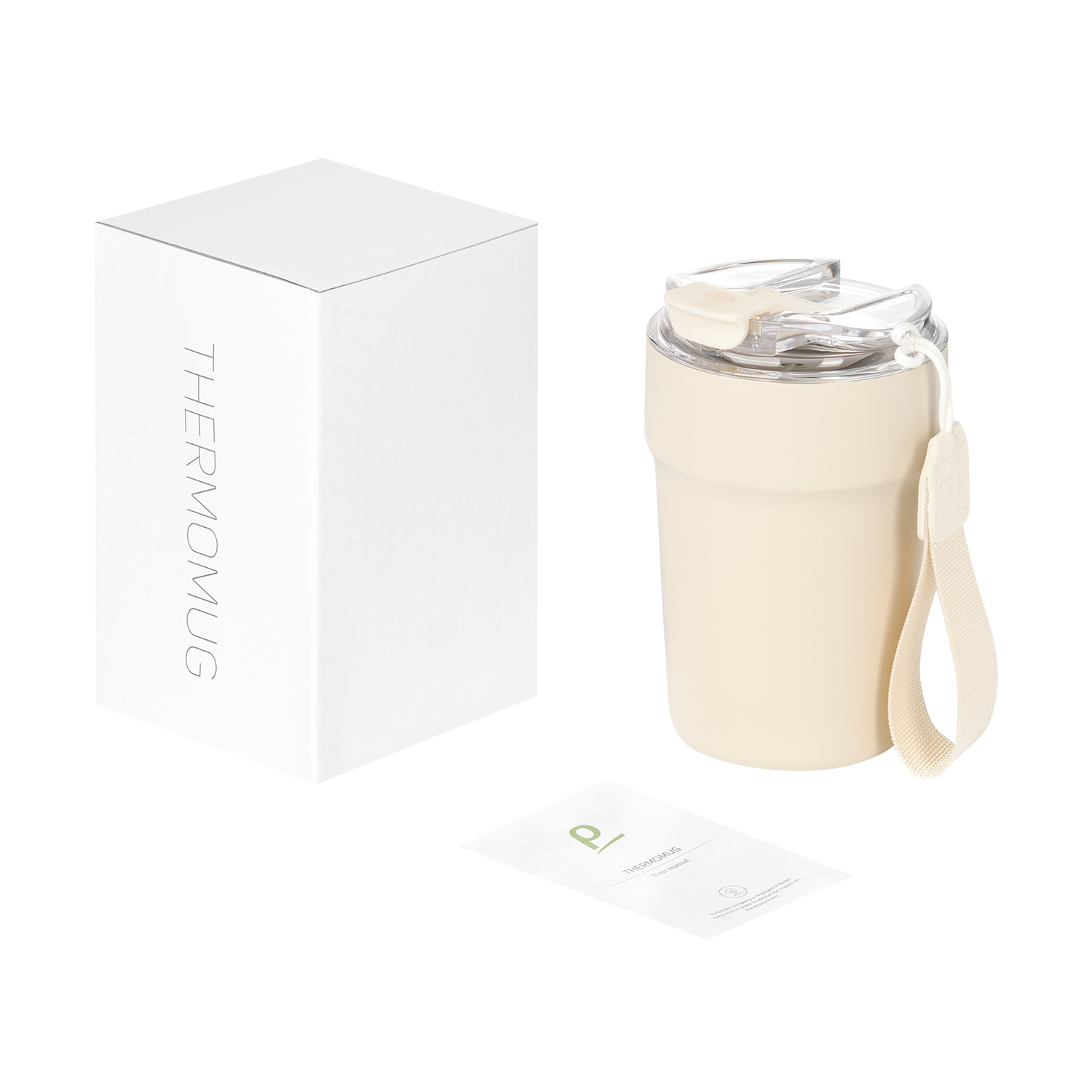 Термокружка вакуумная Монако (Monaco), бежевый