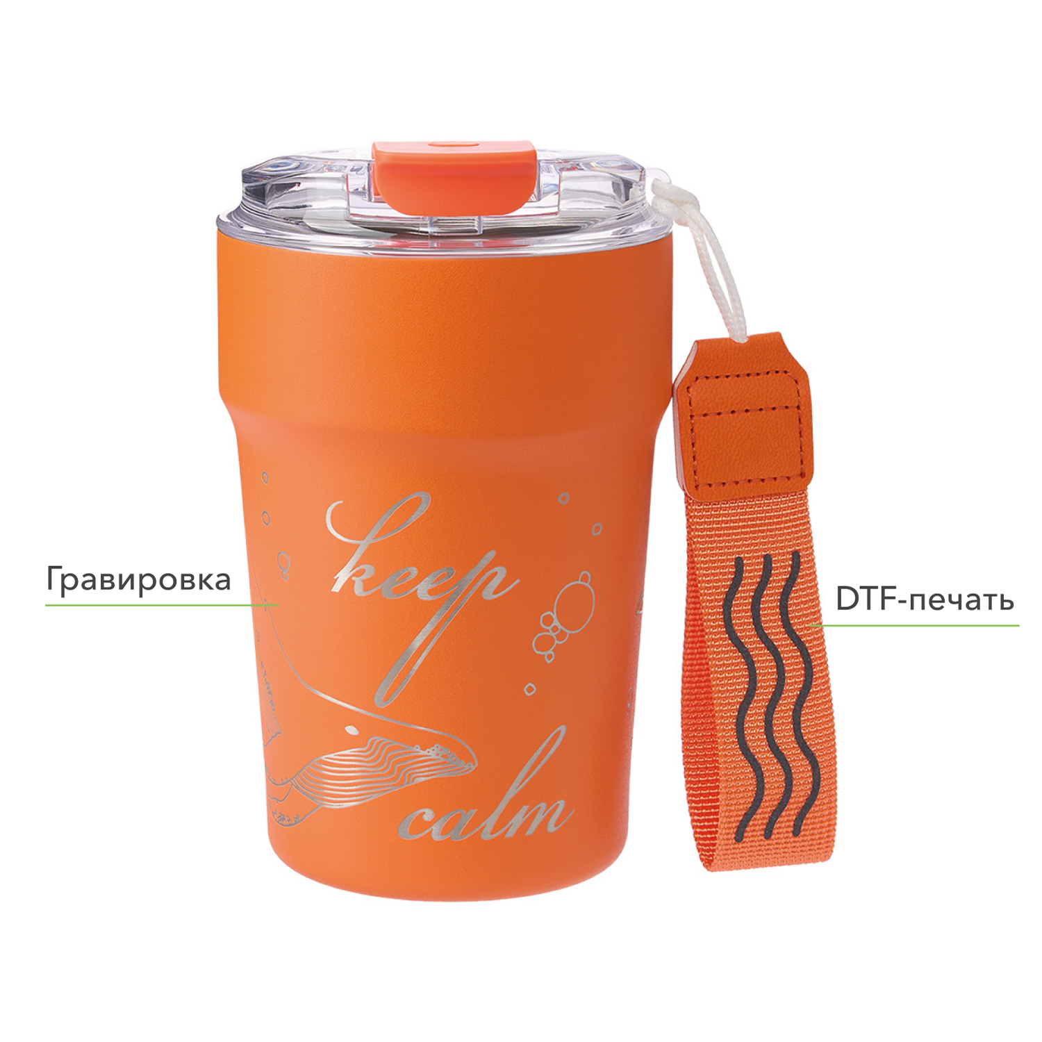 Термокружка вакуумная Монако (Monaco), оранжевая