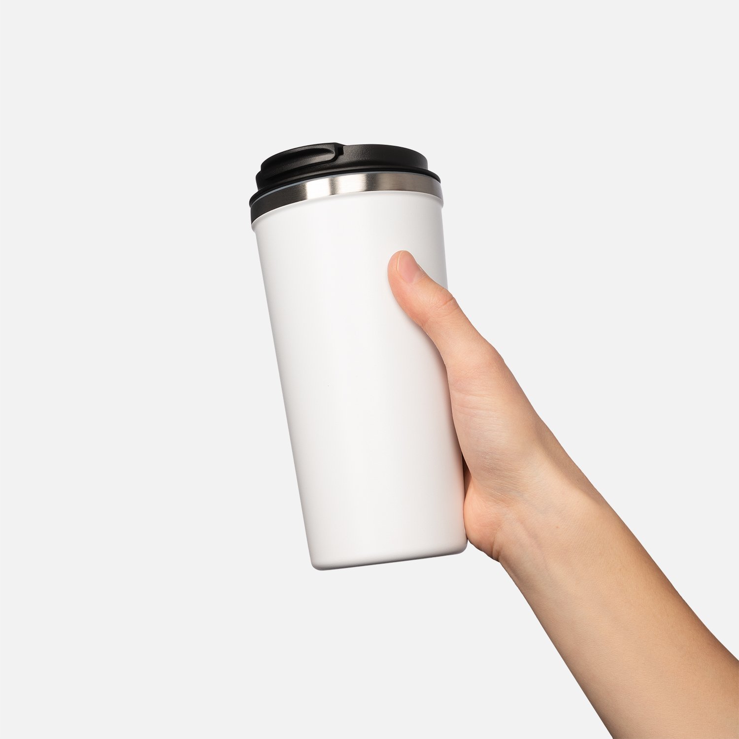 Термокружка вакуумная Палермо (Palermo), белая, зернистое покрытие