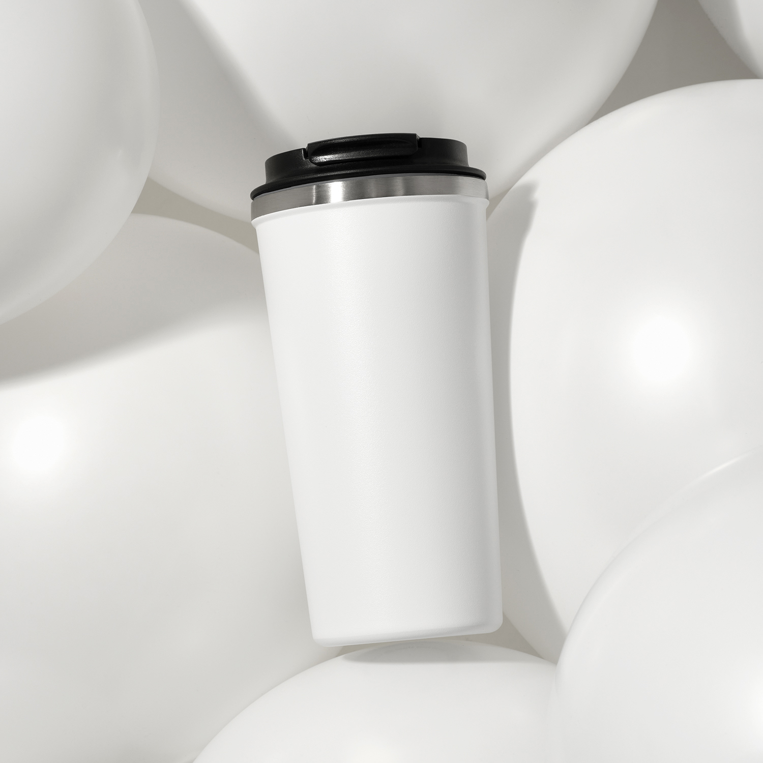 Термокружка вакуумная Палермо (Palermo), белая, зернистое покрытие