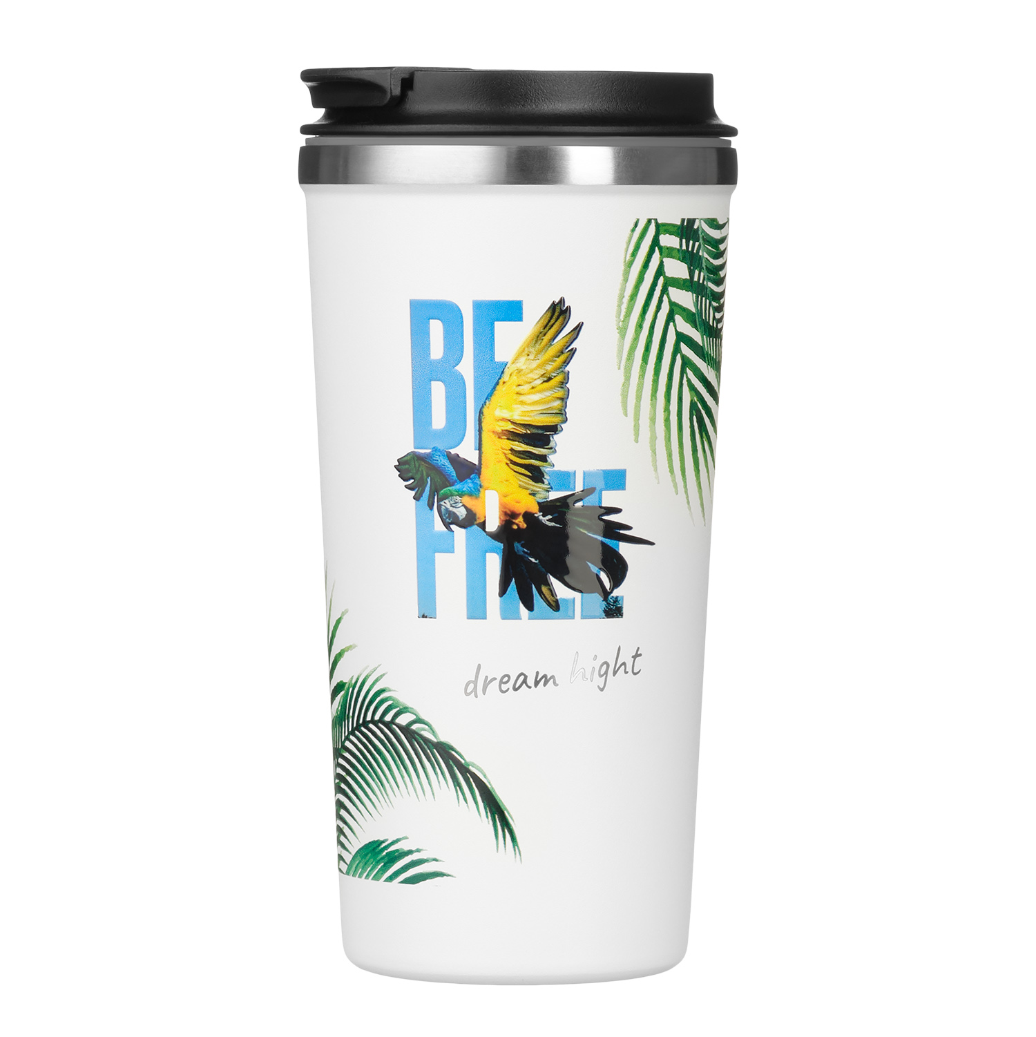 Термокружка вакуумная Палермо (Palermo), белая, зернистое покрытие