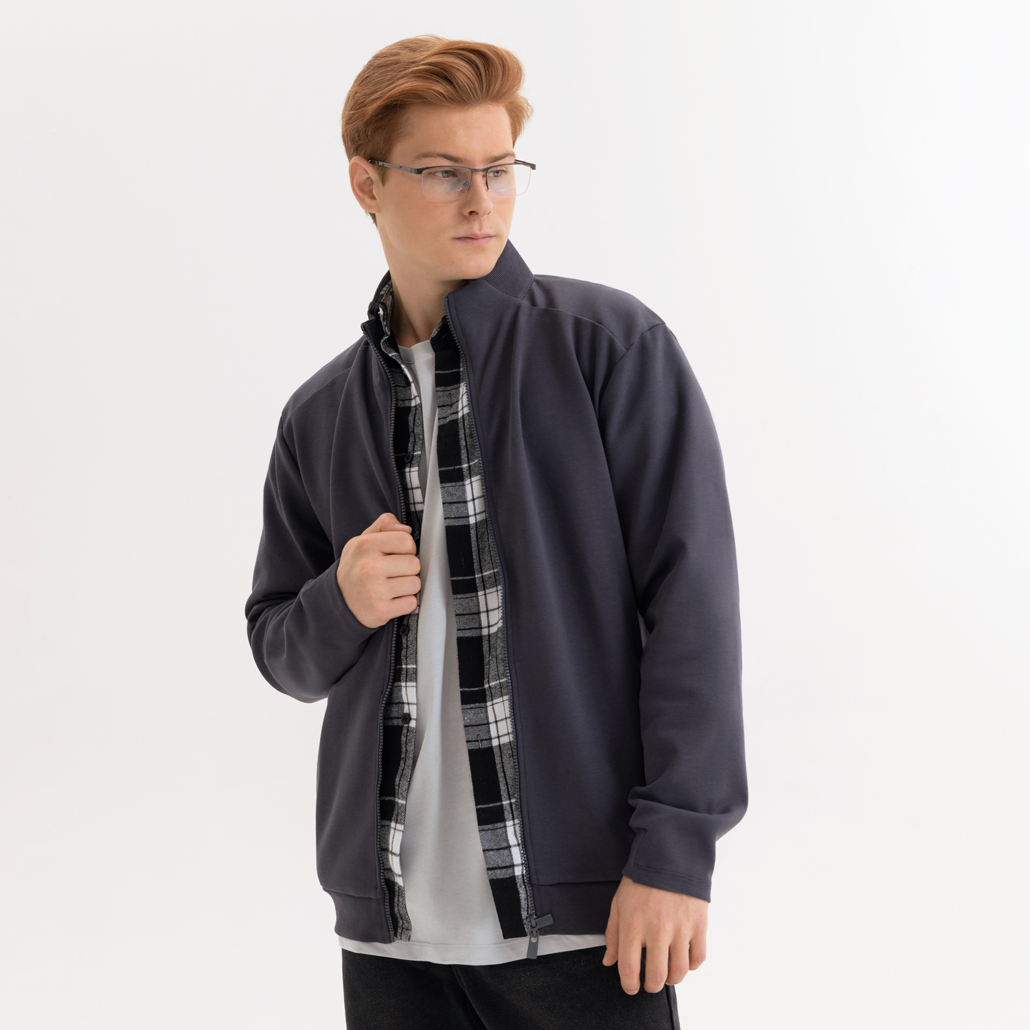 Толстовка на молнии Астин (Astin) антрацит, размер XXL