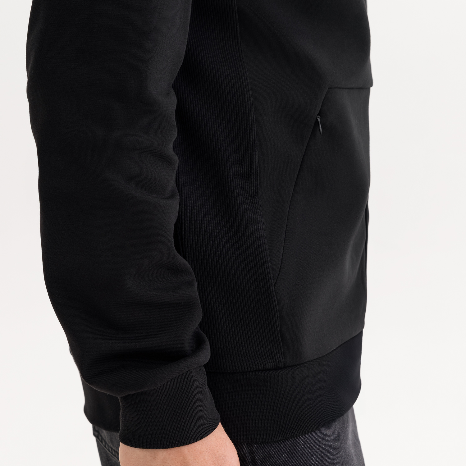 Толстовка на молнии с капюшоном Матео (Mateo) черная, размер S/M