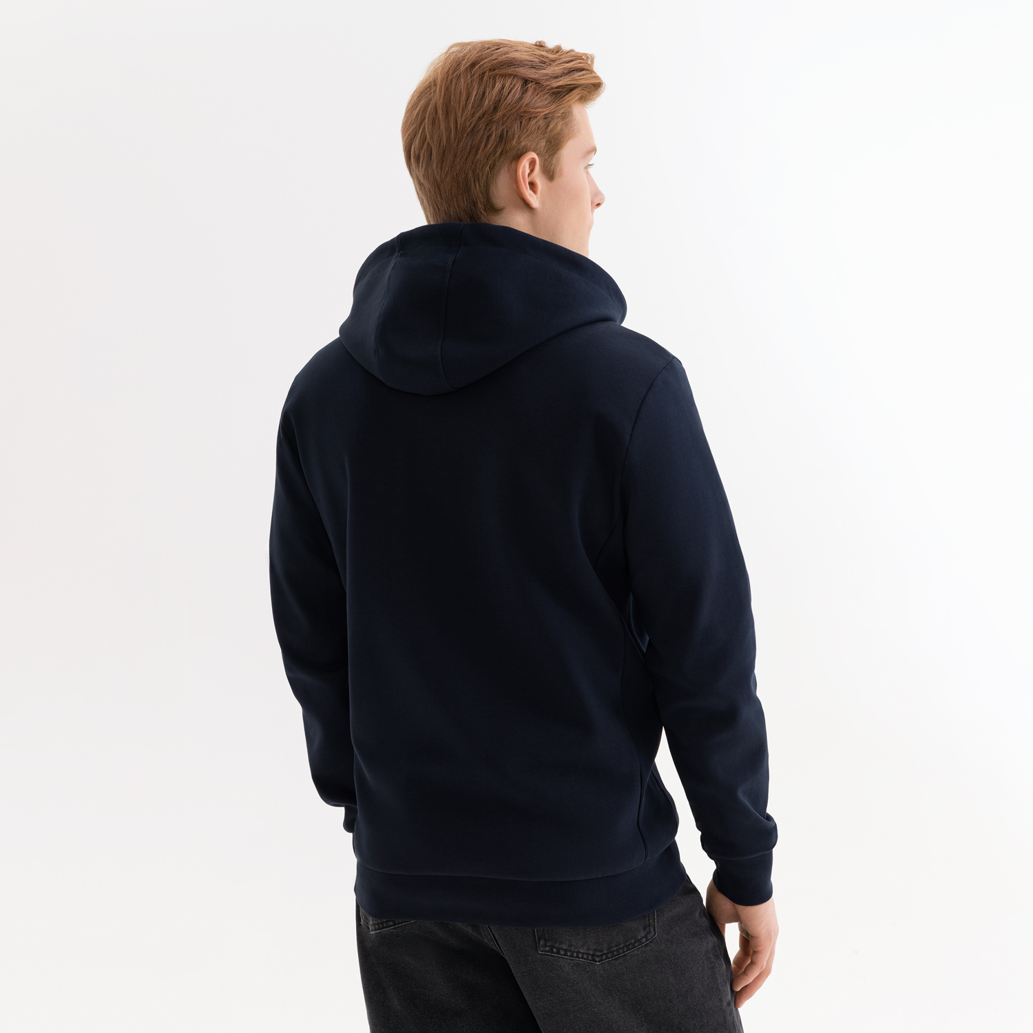 Толстовка на молнии с капюшоном Матео (Mateo) темно-синяя, размер L