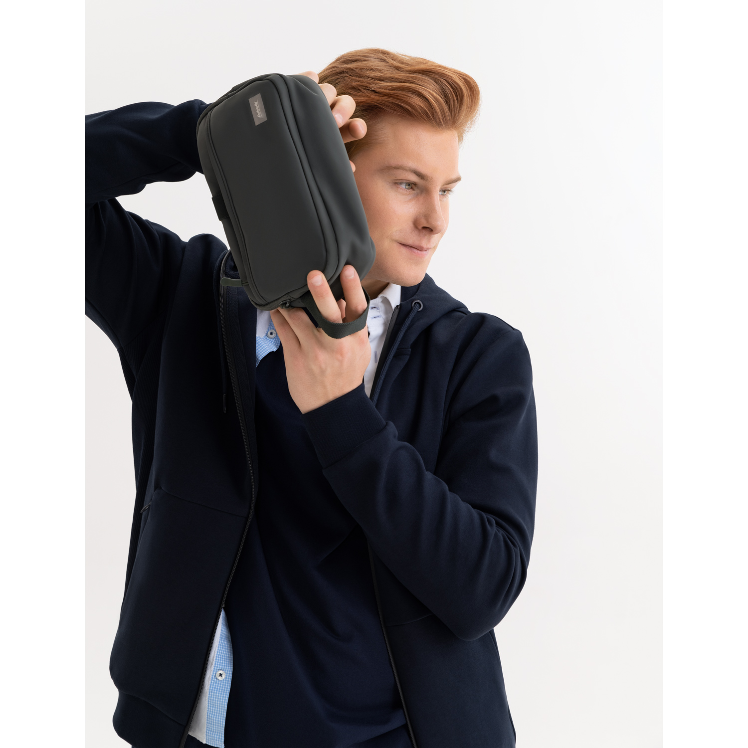 Толстовка на молнии с капюшоном Матео (Mateo) темно-синяя, размер XXL