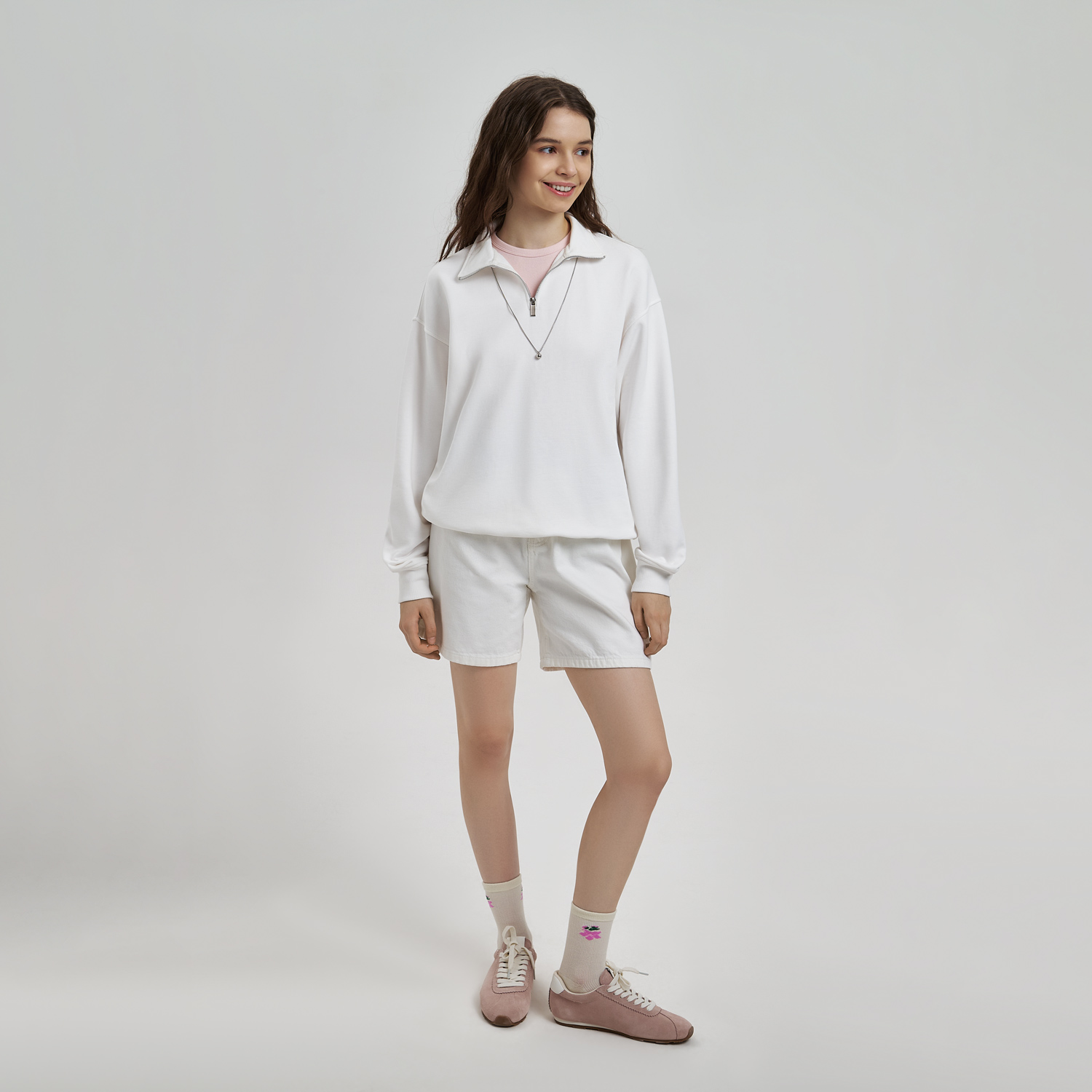 Толстовка на молнии унисекс Флоу (Flow), белая, размер XL/2XL