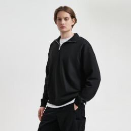 Толстовка на молнии унисекс Флоу (Flow), черная, размер 3XL/4XL