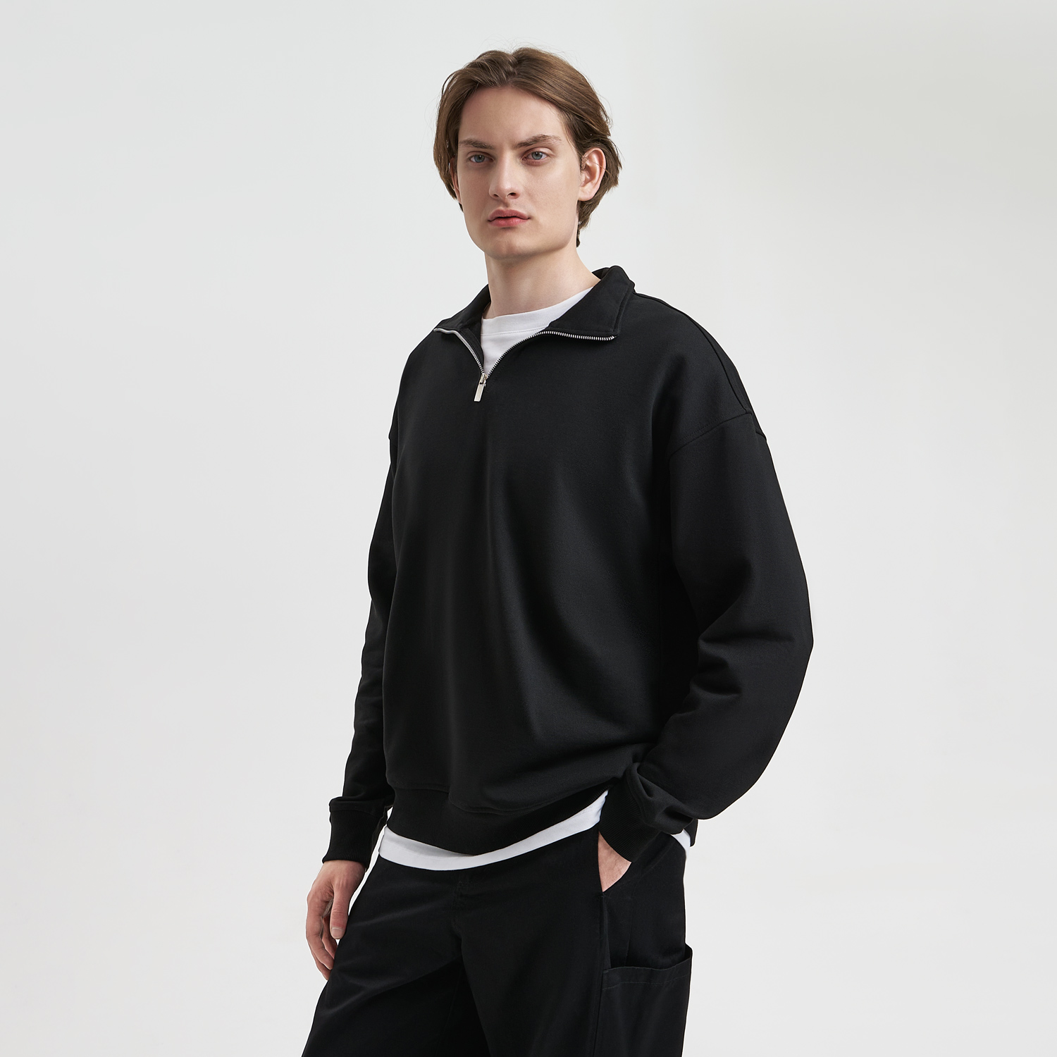 Толстовка на молнии унисекс Флоу (Flow), черная, размер XL/2XL