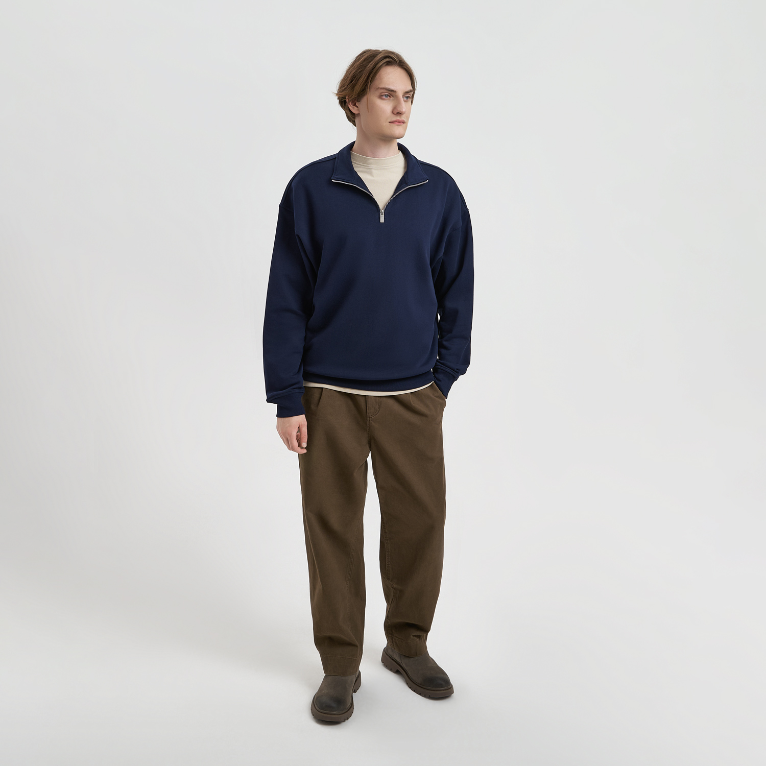 Толстовка на молнии унисекс Флоу (Flow), темно-синяя, размер 5XL/6XL