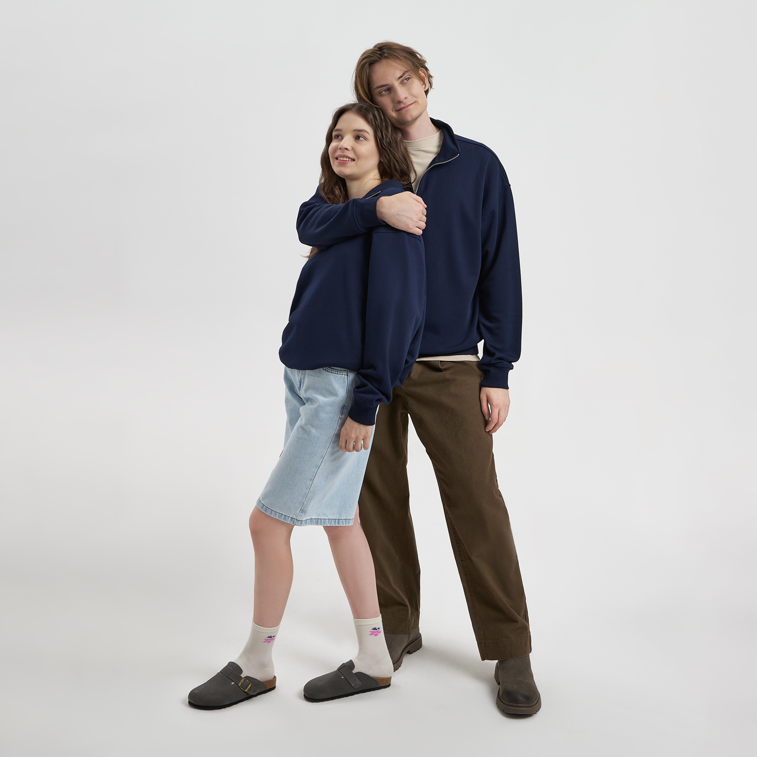 Толстовка на молнии унисекс Флоу (Flow), темно-синяя, размер 5XL/6XL