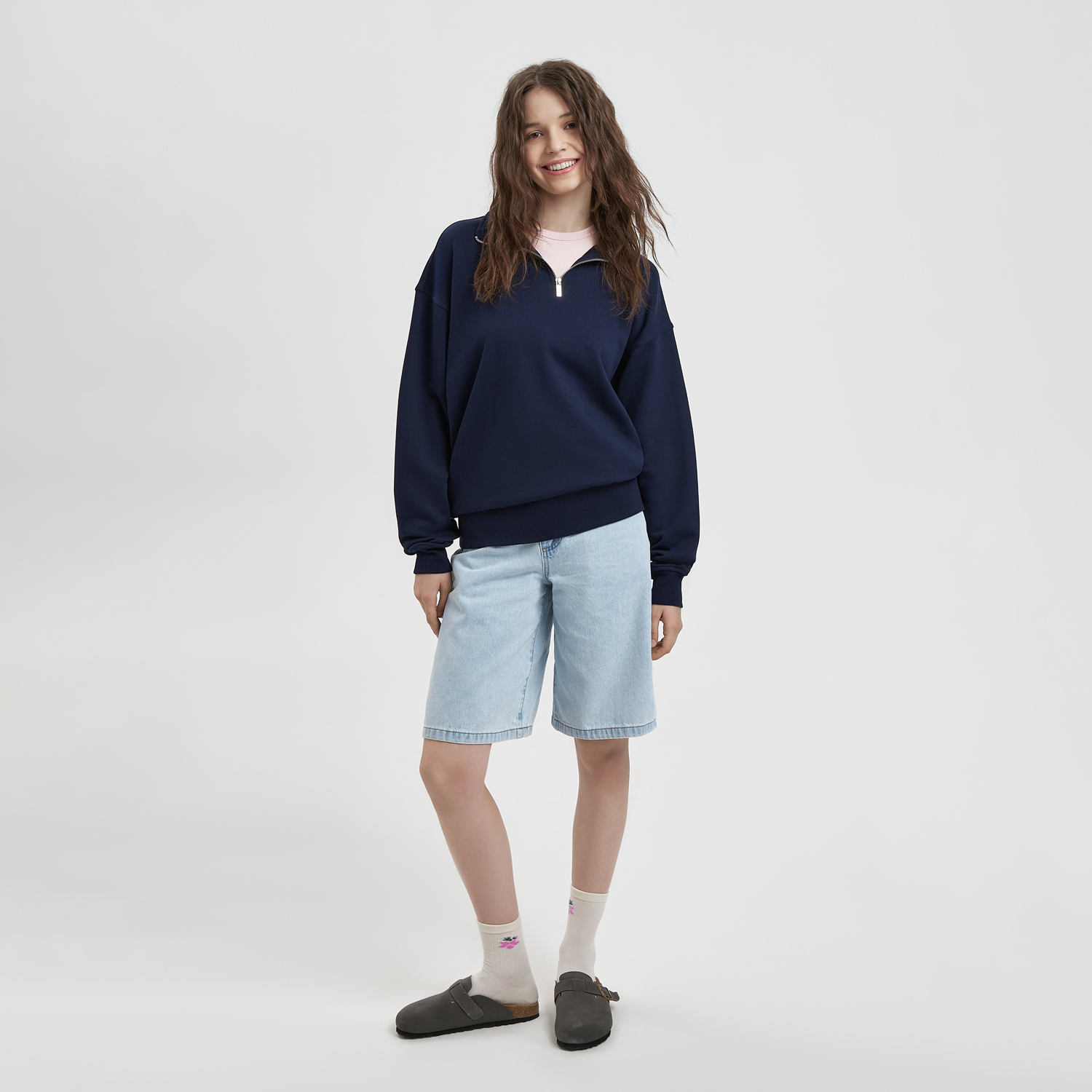 Толстовка на молнии унисекс Флоу (Flow), темно-синяя, размер XL/2XL