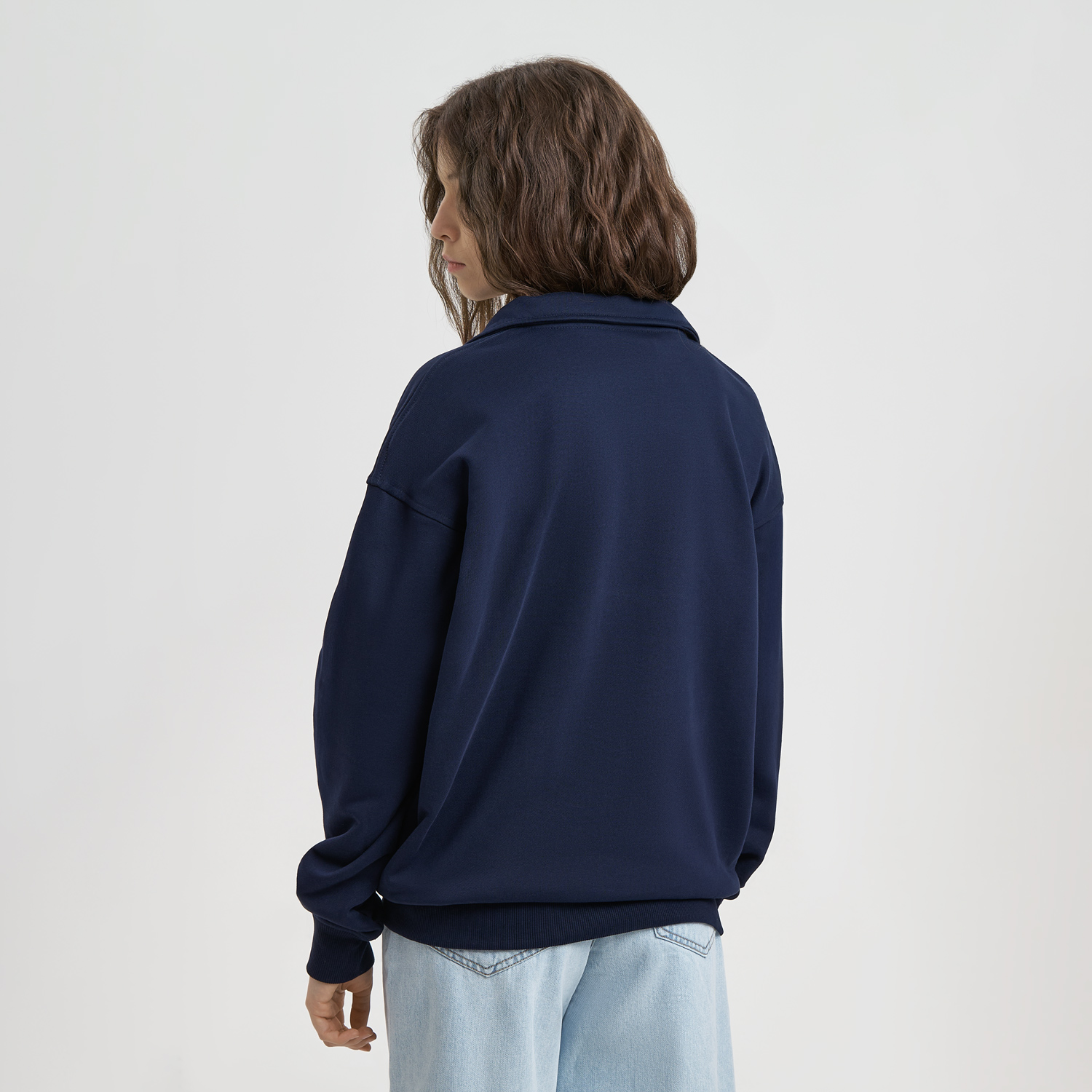 Толстовка на молнии унисекс Флоу (Flow), темно-синяя, размер XL/2XL