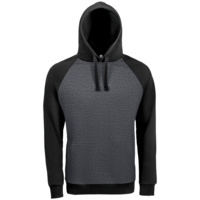 Толстовка унисекс Seattle темный меланж/черный, размер 3XL