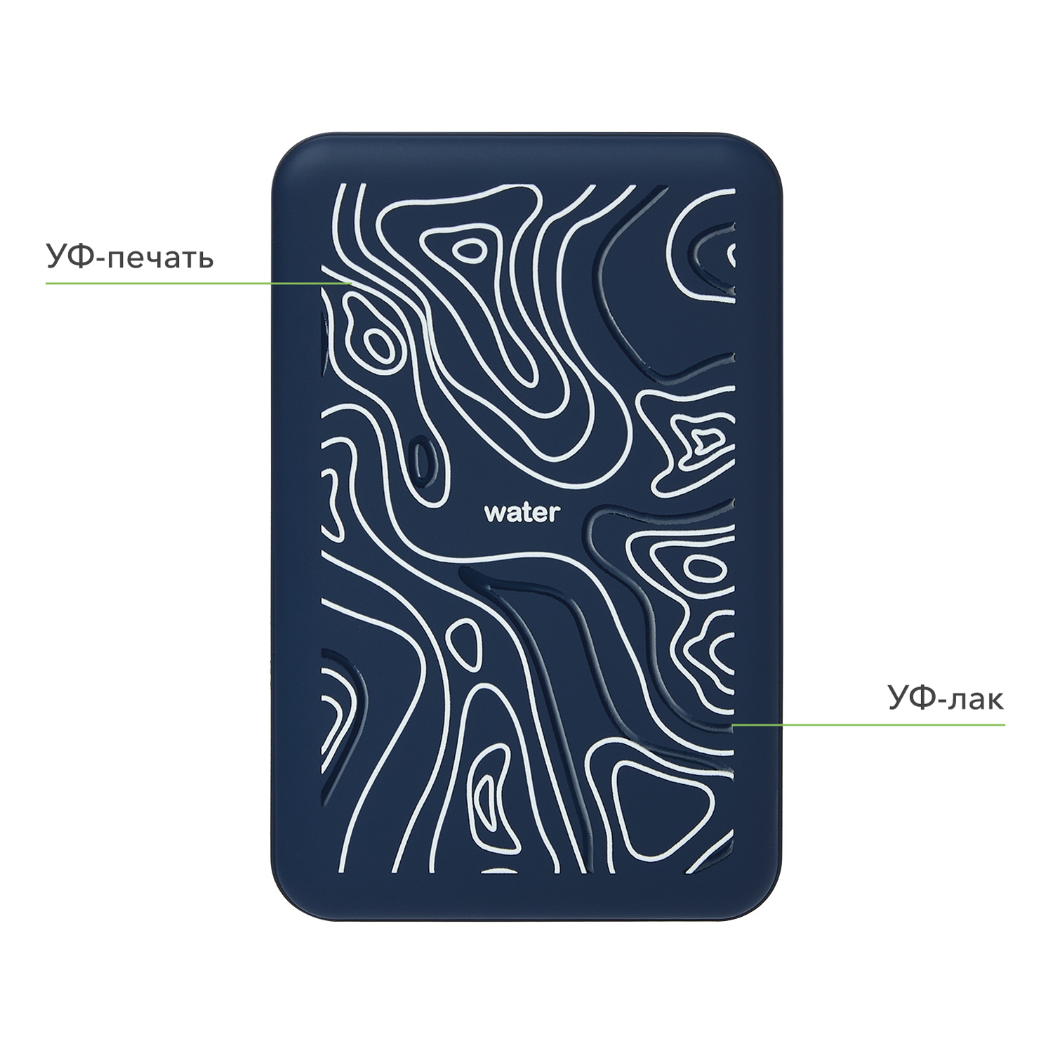 Внешний аккумулятор Ларго PD (Largo PD) 5000mAh с функцией беспроводной зарядки 15W, синий