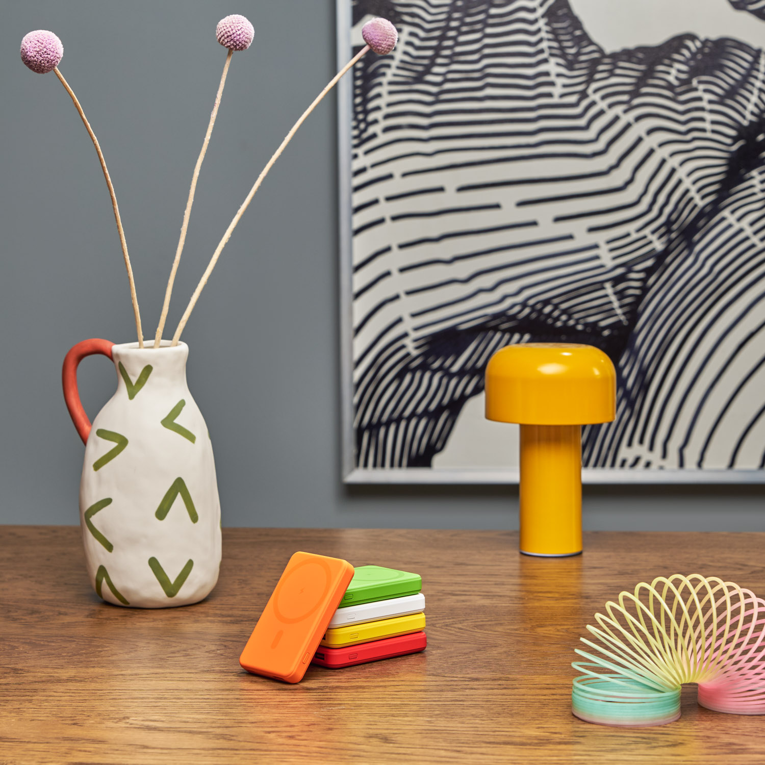 Внешний аккумулятор Ларго PD (Largo PD) 5000mAh с функцией беспроводной зарядки 15W, желтый