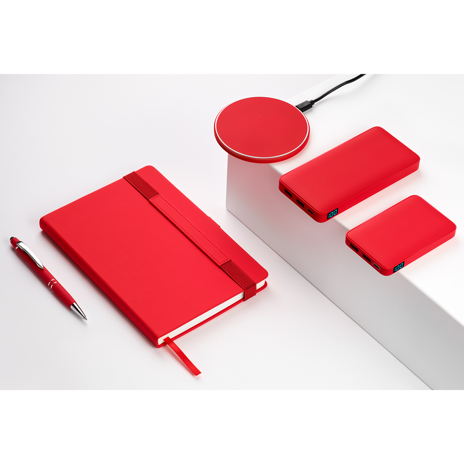 Внешний аккумулятор с подсветкой Анкор (Ancor) 5000 mAh, красный