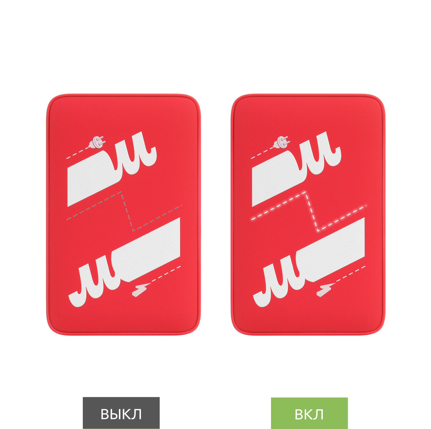Внешний аккумулятор с подсветкой Анкор (Ancor) 5000 mAh, красный