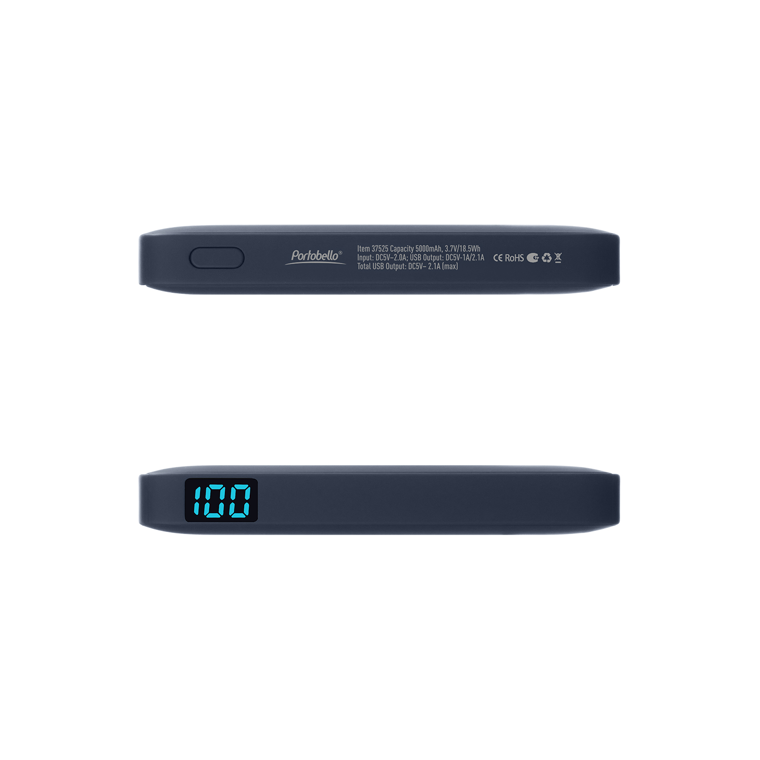 Внешний аккумулятор с подсветкой Анкор (Ancor) 5000 mAh, синий