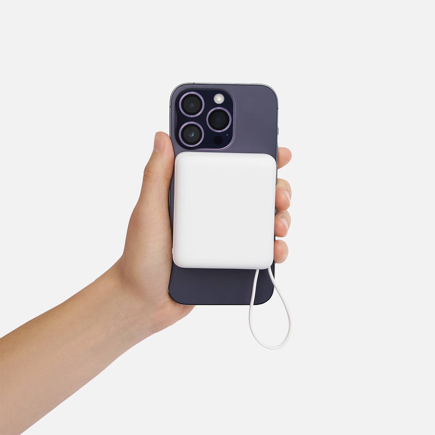 Внешний аккумулятор с подсветкой Риттер PD (Ritter PD) 10000mAh с функцией беспроводной зарядки 15W, белый