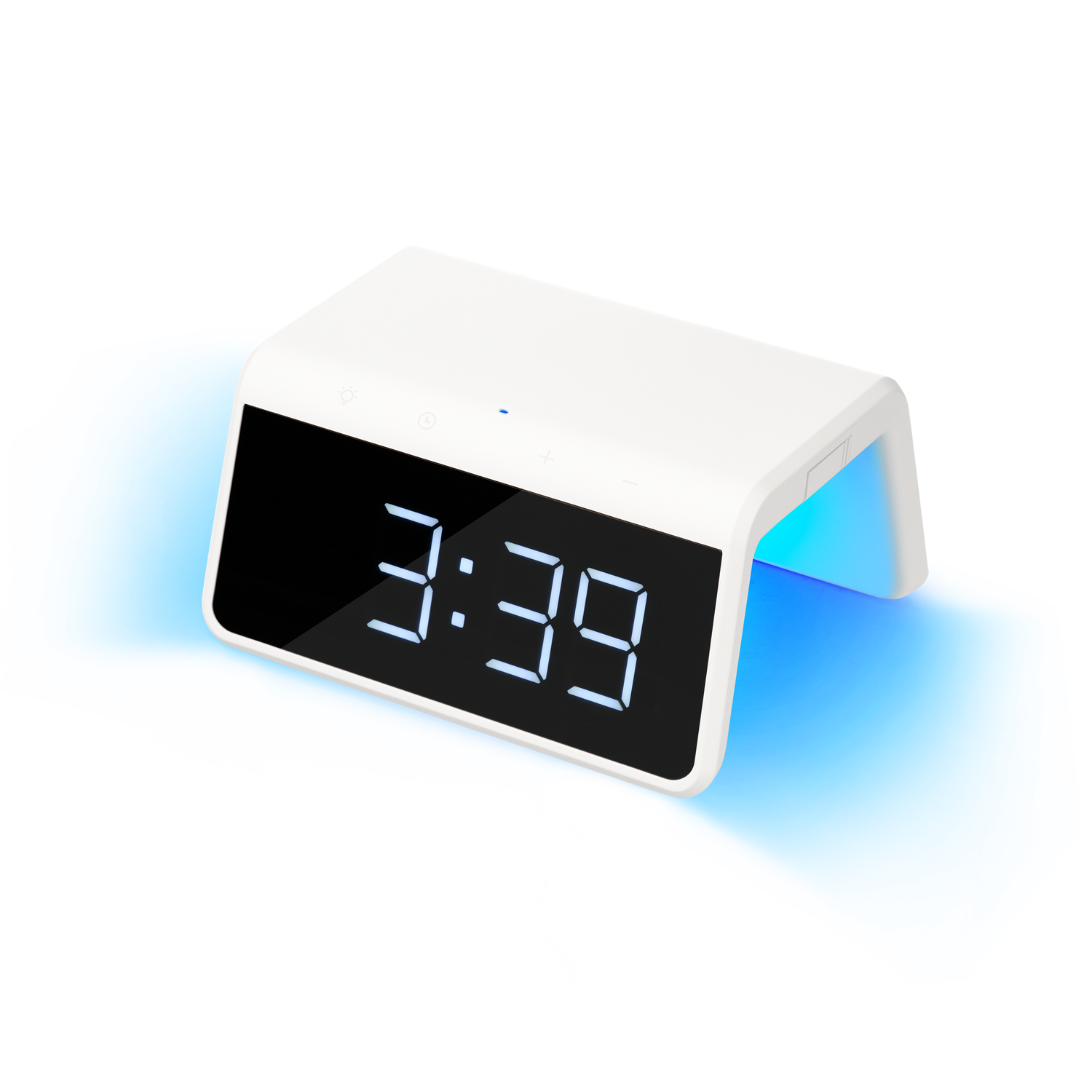 Зарядная станция с часами 15W Флейм (Flame), белая