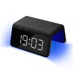 Зарядная станция с часами 15W Флейм (Flame), черная