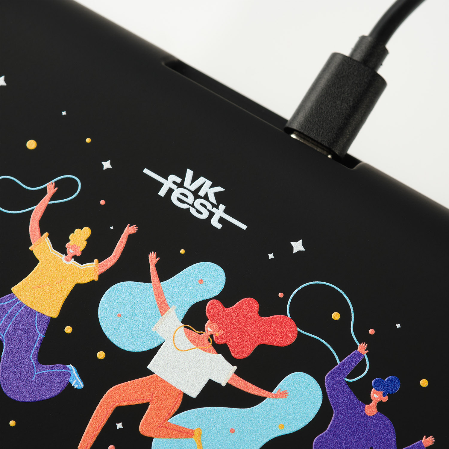 Зарядная станция с часами 15W Флейм (Flame), черная