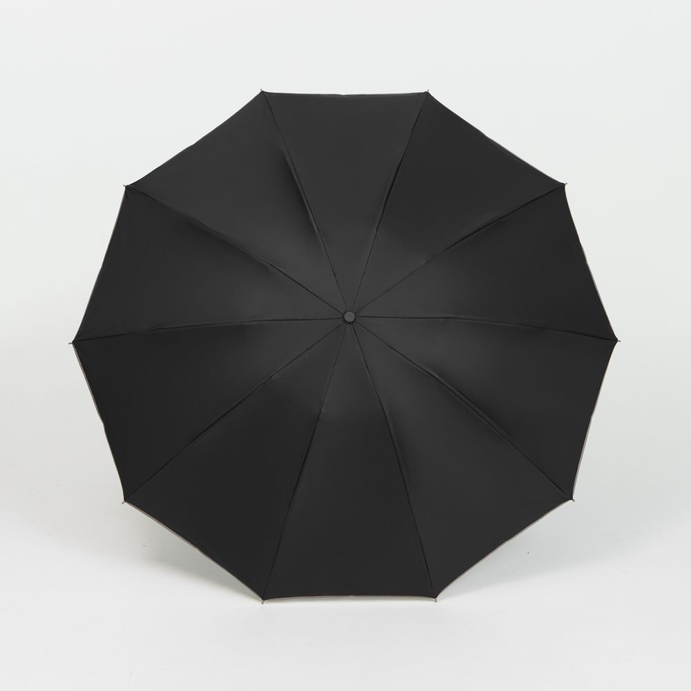 Зонт обратного сложения с ручкой-карабином Foldberry, черный