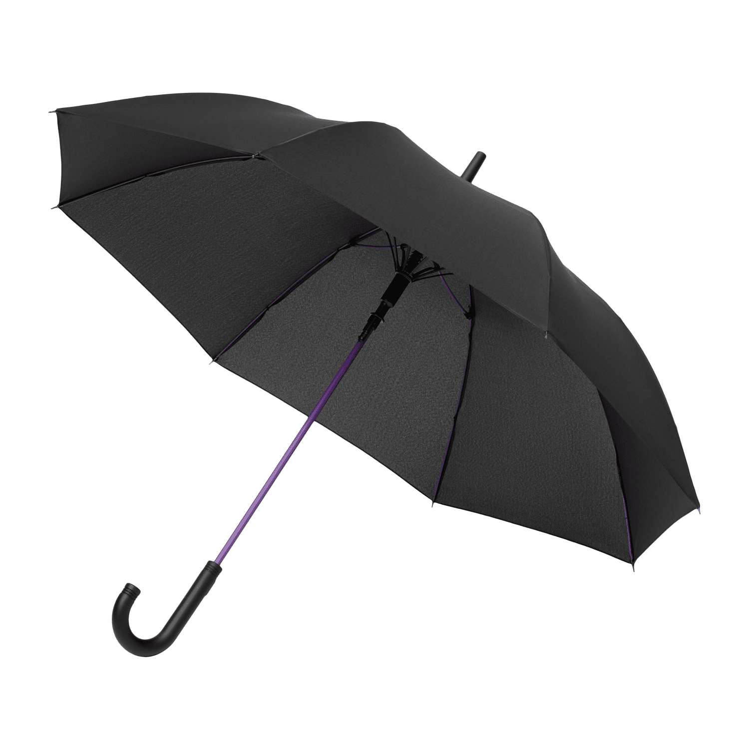 Зонт-трость Квантум (Quantum), черный/фиолетовый