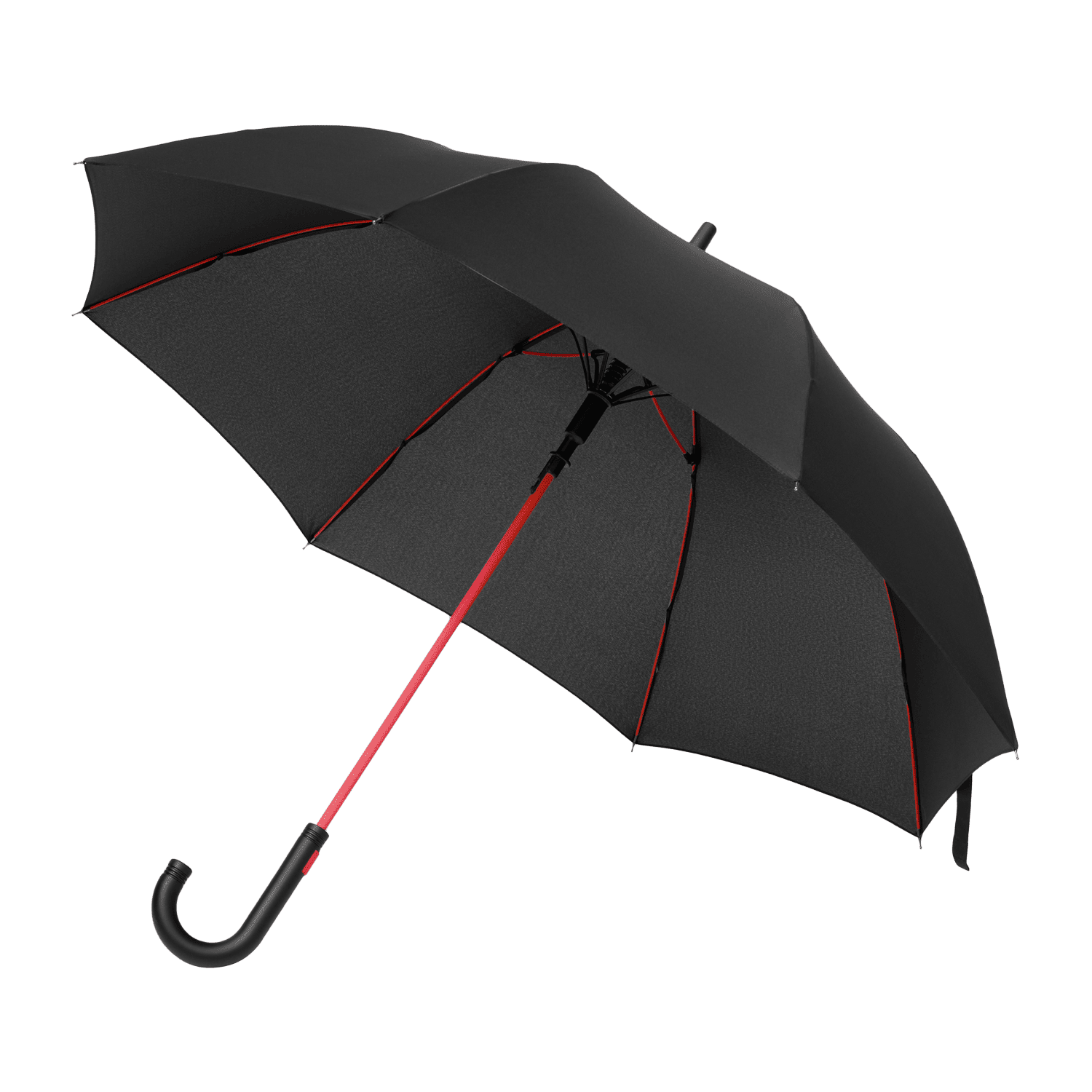 Зонт-трость Квантум (Quantum), черный/красный